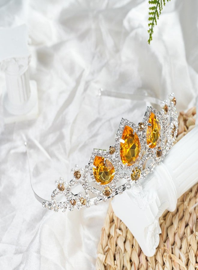 HEIKLN Princess Crown Crystal Tiara Sparkle Gold Crown Halloween Cosplay Hair Accessories Tiara Wedding Tiara for Women Sweet Birthday Gifts - Image 4